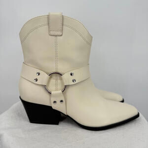 Women's Open Edit NWOT Enzo Leather Western Flair Boots White 7